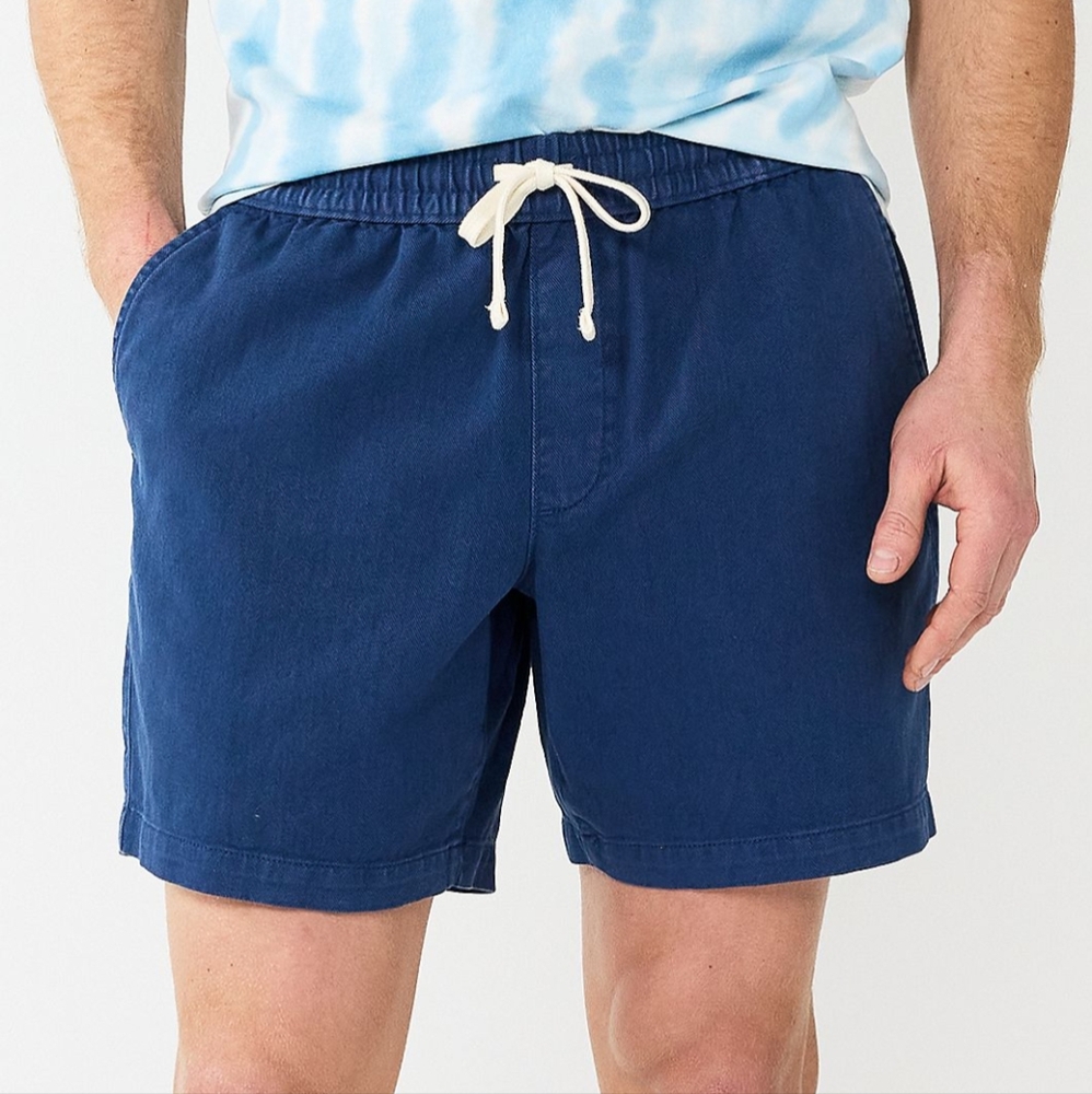 NWT SONOMA 7" PULL ON SHORTS BLUE SAIL EVERYDAY ELASTIC WAIST SHORT